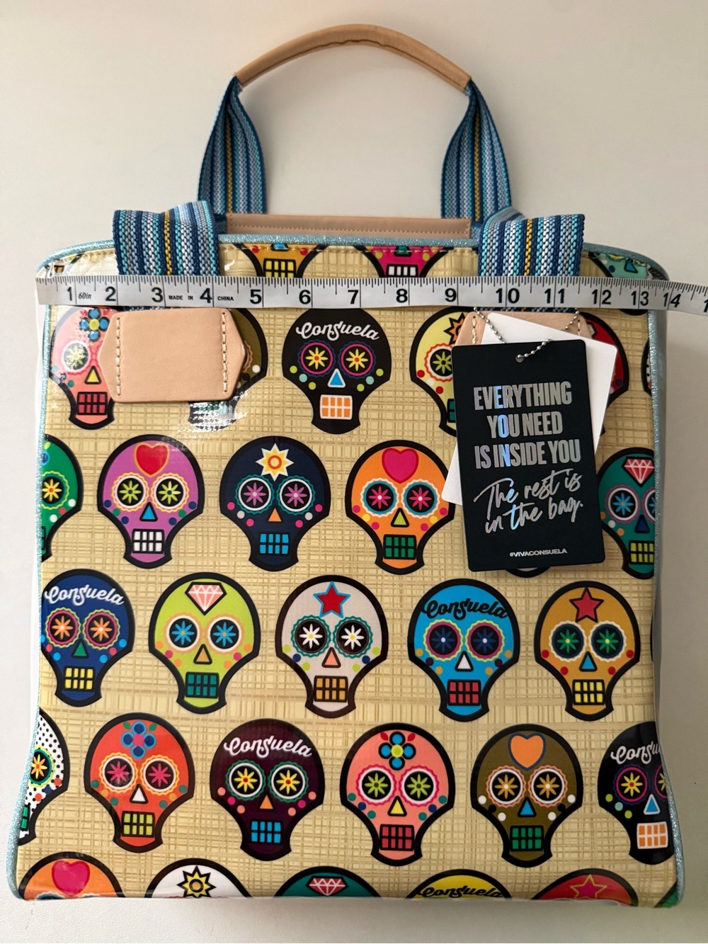 Consuela Sugar Skull Classic Tote Bag Shopper Calavera De Azucar Mexican Boho - Picture 9 of 12
